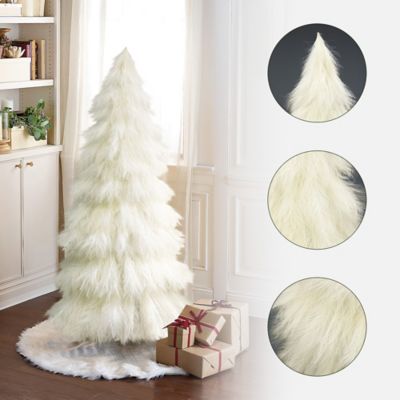 Image showing  5 ft. Holiday Artificial Pampas Grass Tree in Natural Ivory