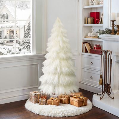 Image showing  5 ft. Holiday Artificial Pampas Grass Tree in Natural Ivory
