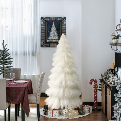 Image showing  5 ft. Holiday Artificial Pampas Grass Tree in Natural Ivory