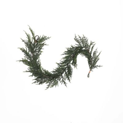 LuxenHome 6.6 ft. Long Artificial Garland, Green Christmas Accent for Mantels, Tables & More