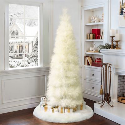 Image showing  6 ft. Holiday Slim Artificial Pampas Grass Tree in Natural Ivory