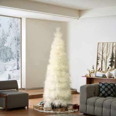 Image showing  6 ft. Holiday Slim Artificial Pampas Grass Tree in Natural Ivory