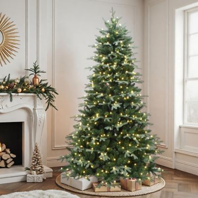 Image showing  7 ft. Pre-Lit Ball Lights Green Artificial Christmas Tree, Indoor and Outdoor