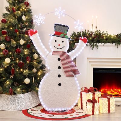 Image showing  5 ft. Pre-Lit Snowman with Snowflake Arch Holiday Decoration