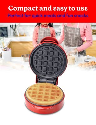 Image showing  Mini Waffle Maker, 550W Compact Kitchen Appliance, Red