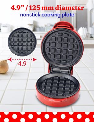 Image showing  Mini Waffle Maker, 550W Compact Kitchen Appliance, Red