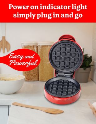 Image showing  Mini Waffle Maker, 550W Compact Kitchen Appliance, Red