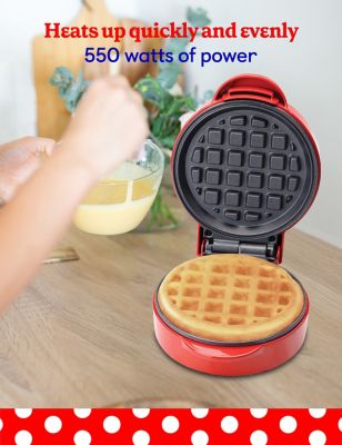 Image showing  Mini Waffle Maker, 550W Compact Kitchen Appliance, Red