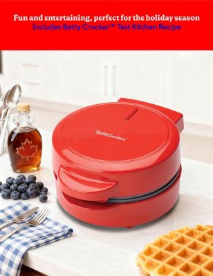 Image showing 5 th Betty Crocker Mini Waffle Maker, 550W Compact Kitchen Appliance, Red
