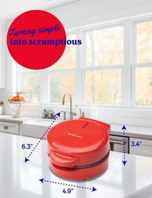 Image showing 6 th Betty Crocker Mini Waffle Maker, 550W Compact Kitchen Appliance, Red
