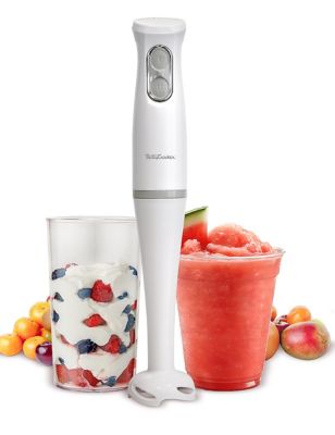Betty Crocker 2-speed Hand Blender With 20-ounce Mixing Beaker, Immersion Blender, White