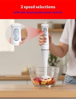 Image showing  2-speed Hand Blender With 20-ounce Mixing Beaker, Immersion Blender, White