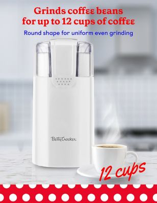 Image showing  Electric Coffee Grinder, Grinds Up to 12 Cups, Stainless Steel Bowl & Blades, White