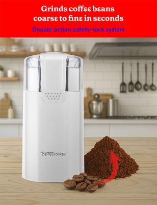 Image showing  Electric Coffee Grinder, Grinds Up to 12 Cups, Stainless Steel Bowl & Blades, White
