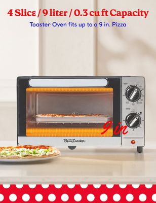 Image showing  9L Toaster Oven, 2-Slice Toaster with Chrome Plated Front, Stainless Steel Handle