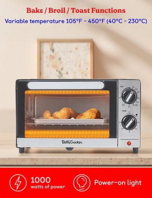 Image showing  9L Toaster Oven, 2-Slice Toaster with Chrome Plated Front, Stainless Steel Handle