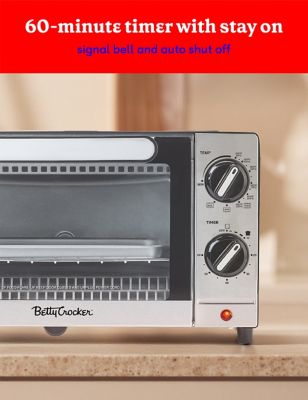 Image showing  9L Toaster Oven, 2-Slice Toaster with Chrome Plated Front, Stainless Steel Handle