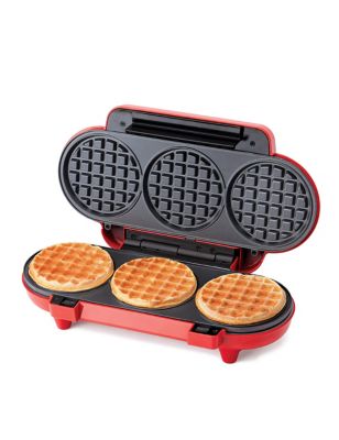 Betty Crocker Mini Multi-Waffle Maker, 1200W Kitchen Appliance for Home and Kitchen, Red