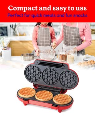 Image showing  Mini Multi-Waffle Maker, 1200W Kitchen Appliance for Home and Kitchen, Red