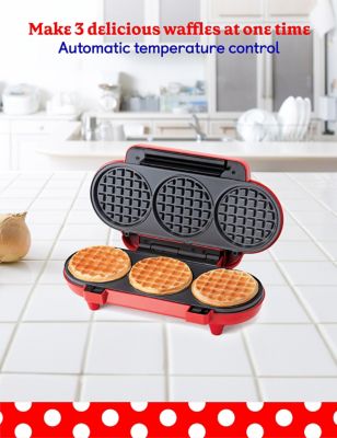 Image showing  Mini Multi-Waffle Maker, 1200W Kitchen Appliance for Home and Kitchen, Red