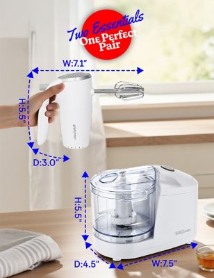 Image showing 6 th Betty Crocker 2-Piece Kitchen Appliances Combo: Hand Mixer, Chopper