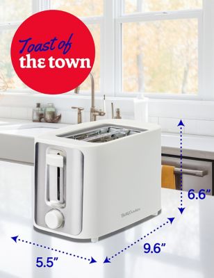 Image showing 6 th Betty Crocker 2-Slice Toaster, 900W, Variable Toast Shade Control, High Lift Feature, Cool Touch Housing, White
