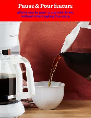 Image showing  12-Cup Drip Coffee Maker with Heat Resistant Glass Carafe, White