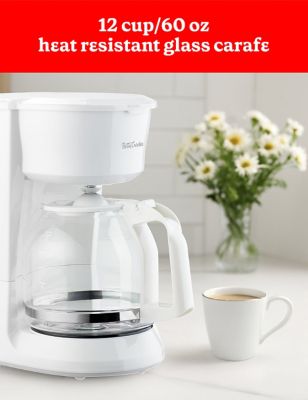 Image showing  12-Cup Drip Coffee Maker with Heat Resistant Glass Carafe, White