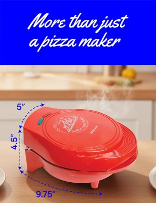 Image showing 6 th Betty Crocker 7.5 in. Mini Pizza & Meal Maker, 1000W Indoor Electric Grill, Red
