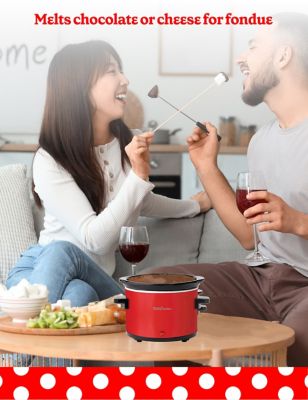 Image showing  0.7-Quart Mini Slow Cooker, Chocolatier & Simmer Pot, Red