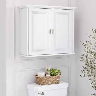 Image showing  Geneva Two-Door Wall Cabinet with Layered Doors - White