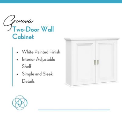 Image showing  Geneva Two-Door Wall Cabinet with Layered Doors - White