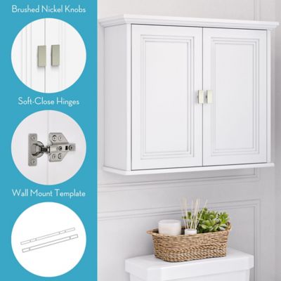 Image showing  Geneva Two-Door Wall Cabinet with Layered Doors - White