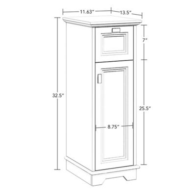 Image showing 5 th RiverRidge Home Geneva Slim Cabinet with Layered Door and Drawer - White