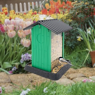 Image showing  Village Collection Hopper Birdfeeder, Fiesta Green