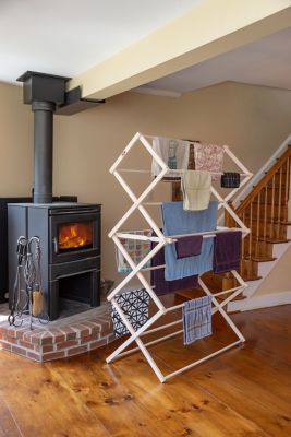 Image showing  Amish handcrafted Wooden Folding Clothes Drying Rack