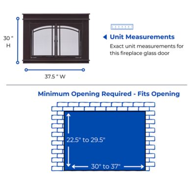 Image showing 6 th Bluegrass Living Branford Fireplace Glass Doors With Screen, Small - Model# BRFD-SM