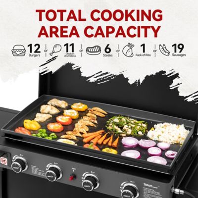 Image showing  30 in. 4-Burner Gas Griddle with Hood, 34,000 BTU and 389 sq. in.