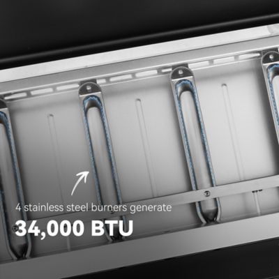 Image showing 6 th Royal Gourmet 30 in. 4-Burner Gas Griddle with Hood, 34,000 BTU and 389 sq. in.