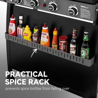 Image showing 8 th Royal Gourmet 30 in. 4-Burner Gas Griddle with Hood, 34,000 BTU and 389 sq. in.