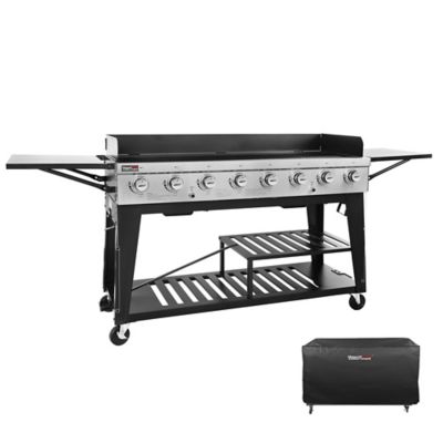Image showing  Large Event 8-Burner Gas Grill, 104,000 BTU Liquid Propane Grill, with Cover