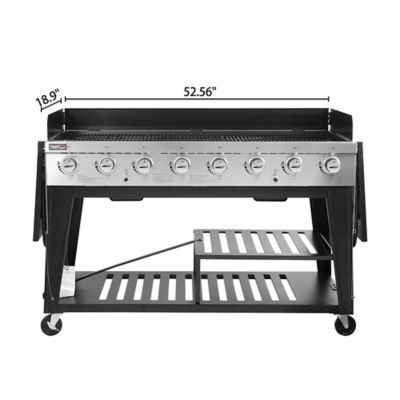 Image showing  Large Event 8-Burner Gas Grill, 104,000 BTU Liquid Propane Grill, with Cover