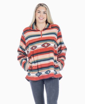 Cotton and Rye Relaxed Fit Aztec Print 1/4 zip Fleece