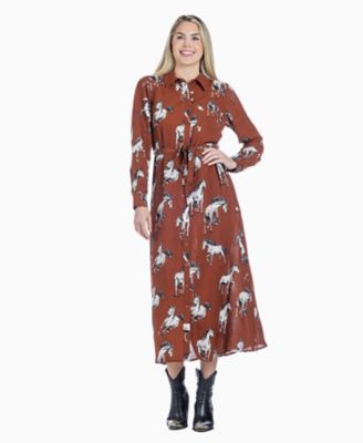 Cotton and Rye Wild Horse Print Maxi Dress