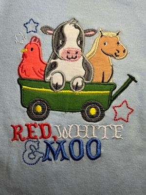 Image showing  IB Red White Moo Short Set, Blue
