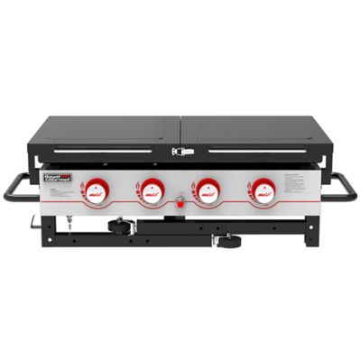 Image showing  36-Inch Flat Top Gas Griddle, 4-Burner Propane BBQ Grill Griddle with Top Cover Lid, Folding Side Shelves