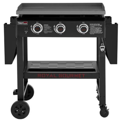 Image showing  3-Burner Propane Gas Griddle in Black, Griddle with Collapsible Side Shelves, 39,000 BTU, 492 Sq. In.