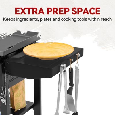 Image showing  3-Burner Propane Gas Griddle in Black, Griddle with Collapsible Side Shelves, 39,000 BTU, 492 Sq. In.