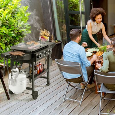 Image showing 9 th Royal Gourmet 3-Burner Propane Gas Griddle in Black, Griddle with Collapsible Side Shelves, 39,000 BTU, 492 Sq. In.