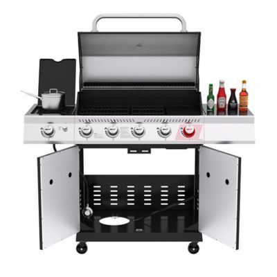 Image showing  Deluxe 5-Burner Gas Grill, Cabinet Style Gas Grill with Sear Burner and Side Burner, 64,000 BTU